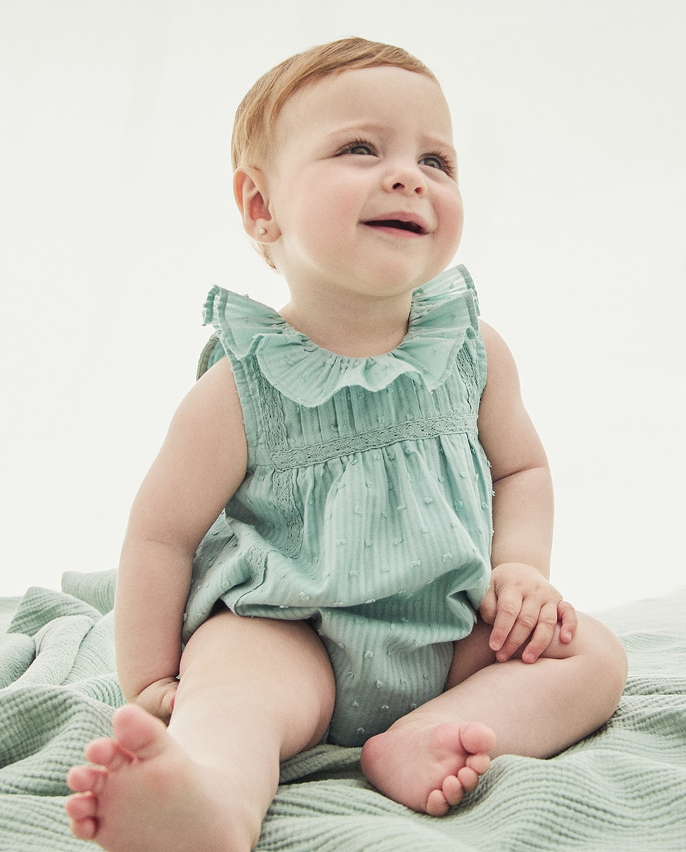 Babygrow Dobby com Plumetti Sfera Turquesa-2