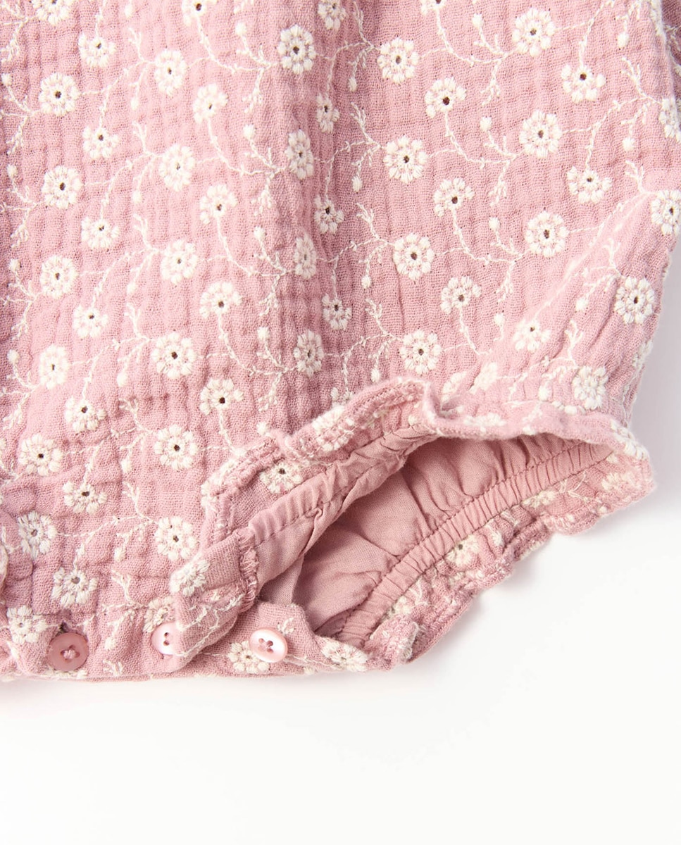 Babygrow Ondulado Bordado 282 Malva-3