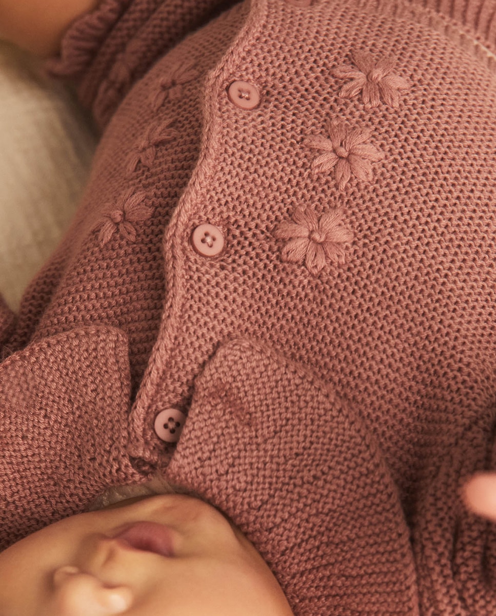Chaqueta punto bobo bordado - Sfera - Morado Morado-2