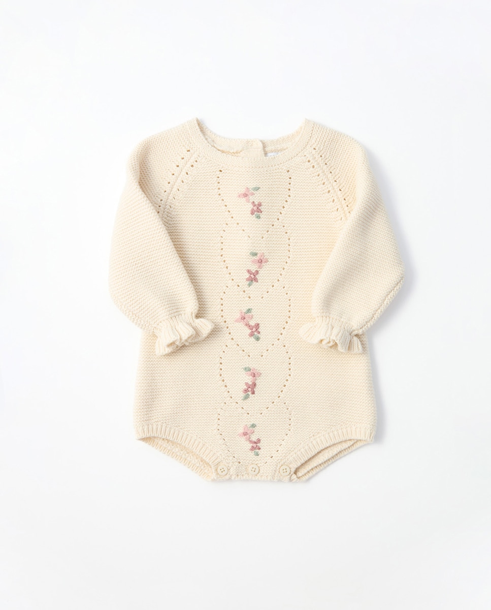 Imagem 0 de Babygrow de Ponto Musgo com Bordados