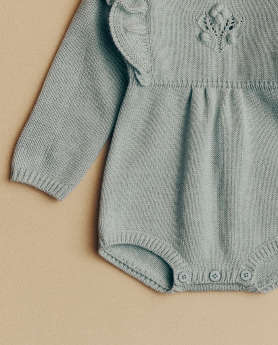 Babygrow com Detalhes no Peito 510 Verde Claro-3