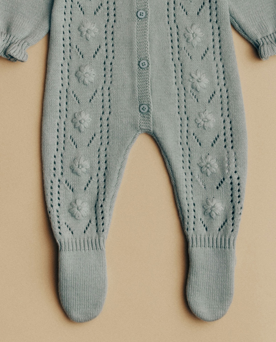 Babygrow de Ponto Musgo com Bordado 510 Verde Claro-3