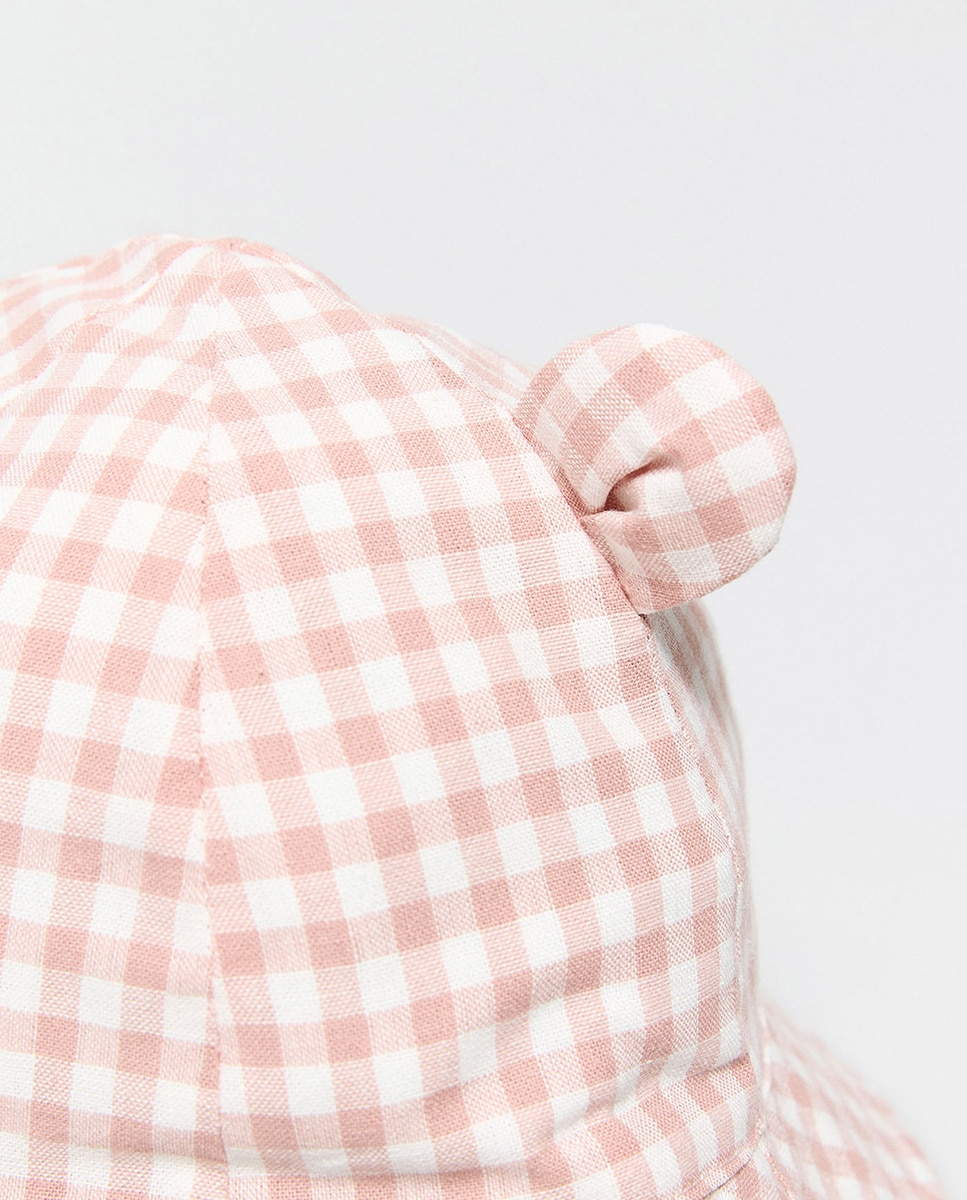 Gorro Pequeno Vichy Sfera Rosa-2