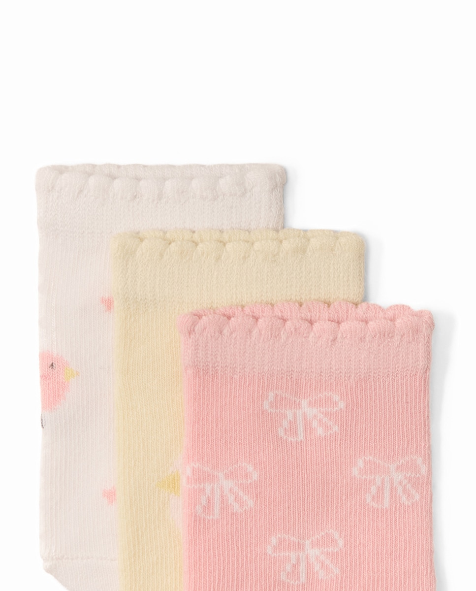 Pack de Três Pares de Meias Sfera Rosa-2