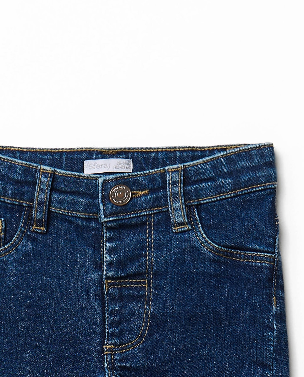 Calças denim flare Sfera Azul pálido-2