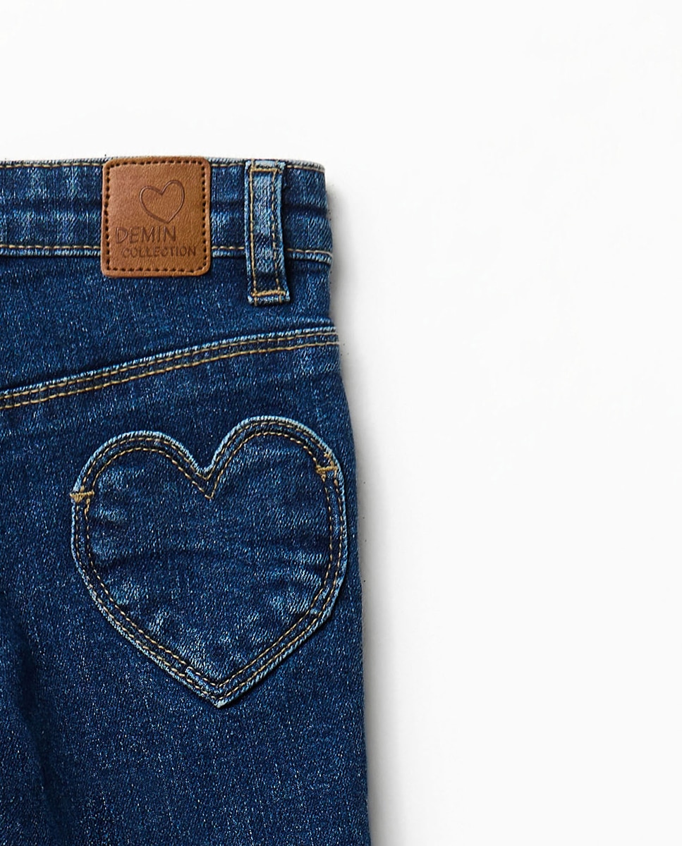 Calças denim flare Sfera Azul pálido-3