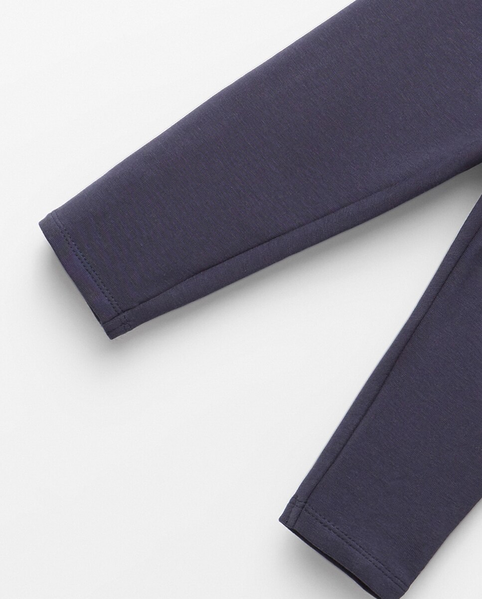 Calças Básicas Azul-marinho-3