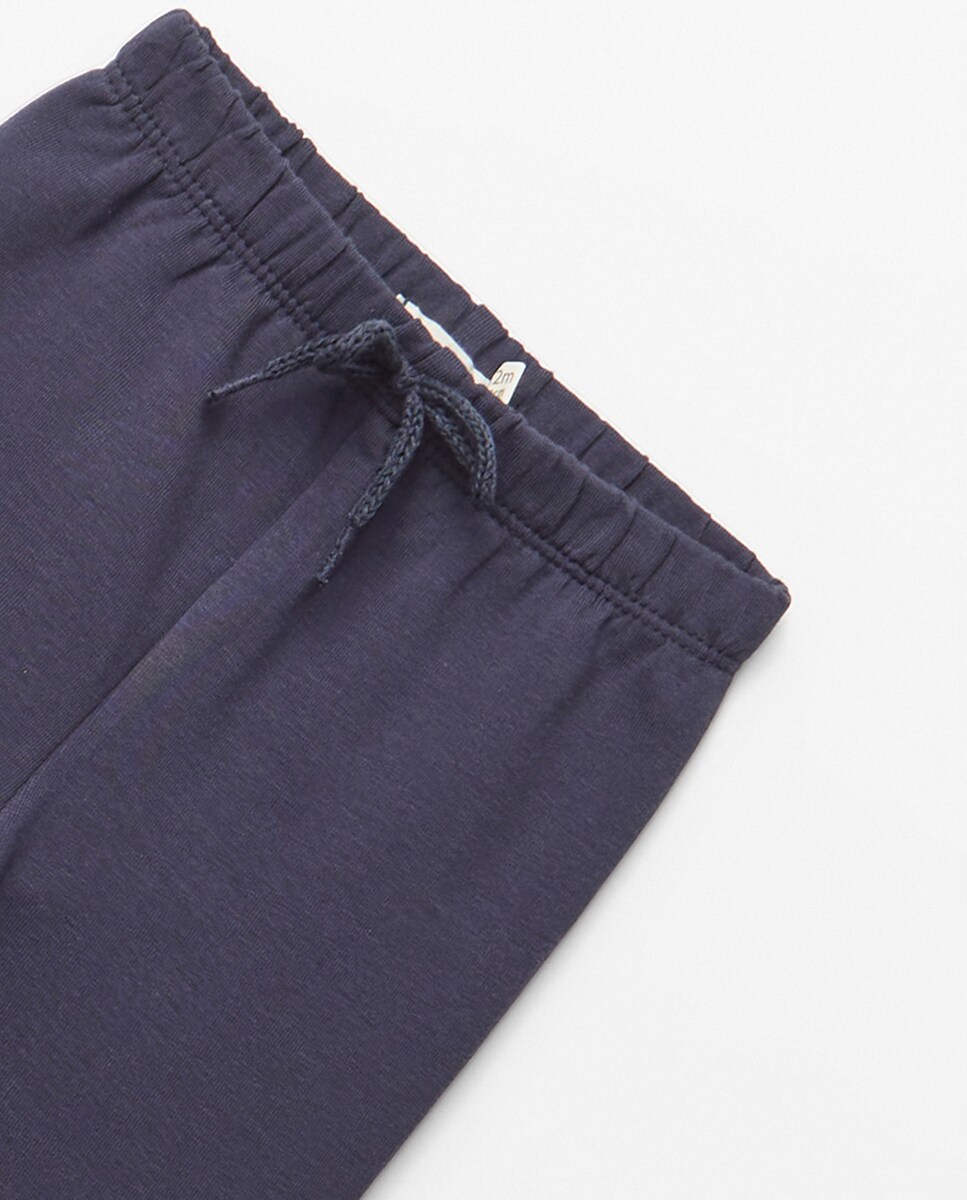 Calças Básicas Azul-marinho-6