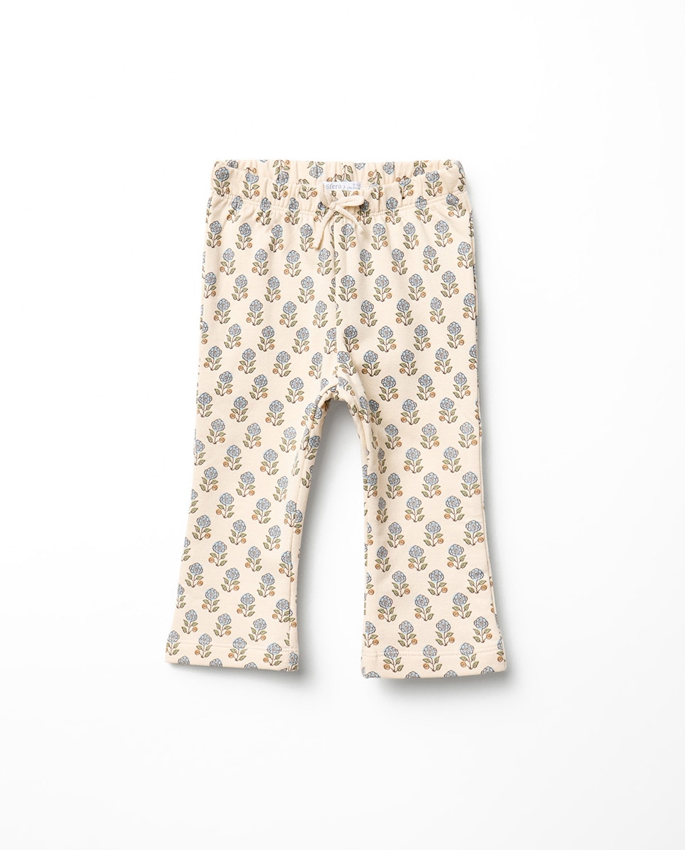 Pantalón flare flores - Sfera - 120 Crudo 120 Crudo-1