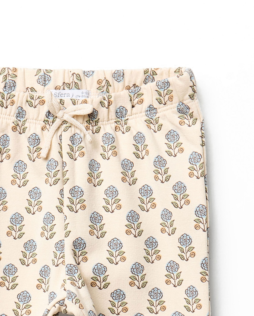 Pantalón flare flores - Sfera - 120 Crudo 120 Crudo-2