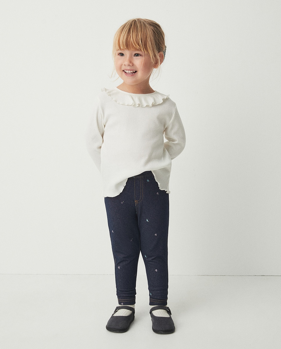 Legging denim punto print - Sfera - Azul pálido Azul pálido-1