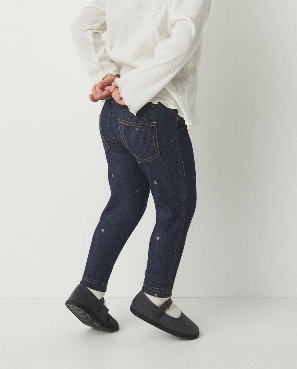 Legging denim punto print - Sfera - Azul pálido Azul pálido-2