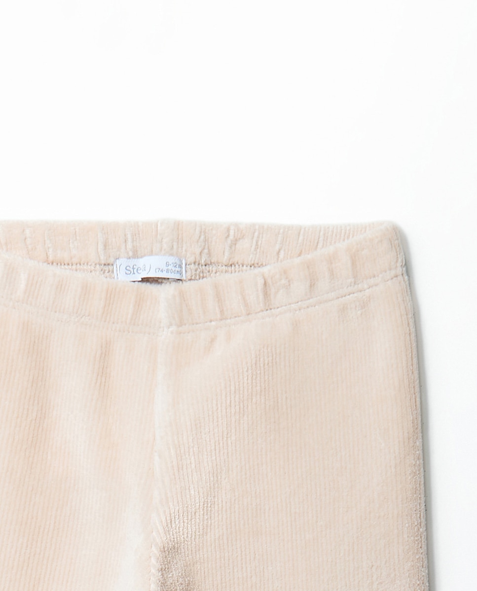 Leggings em Velour Sfera 120 Cru-2