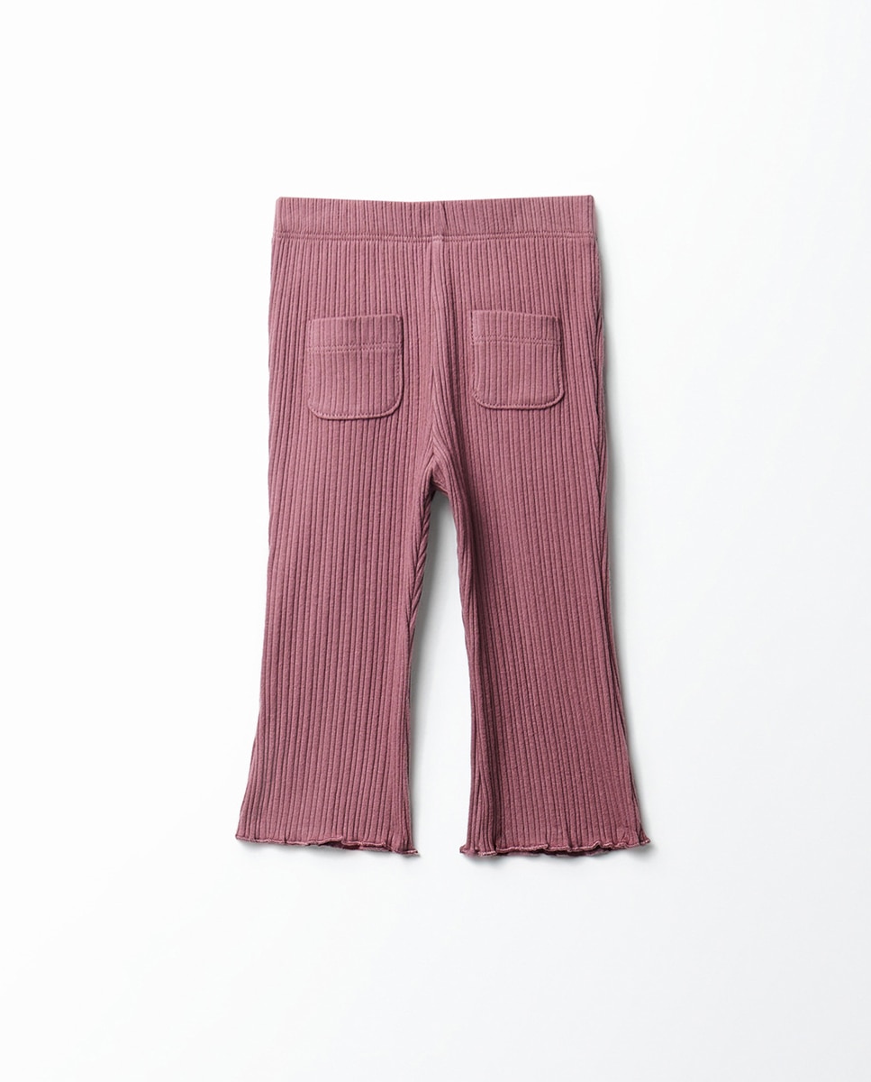 Imagem 0 de Leggings Caneladas Flare com Bolsos