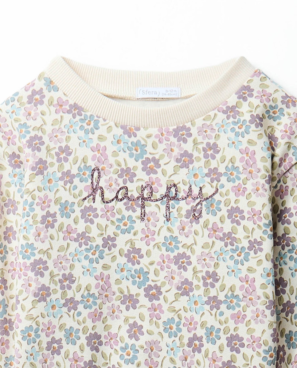Conjunto Básico com Estampado Floral Sfera Ameixa-3