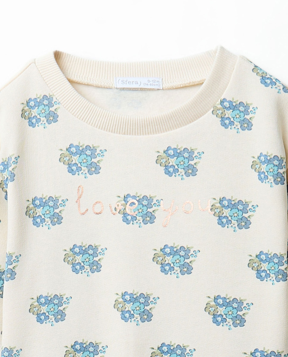 Conjunto Básico com Estampado Floral Sfera Azul Tinta-3