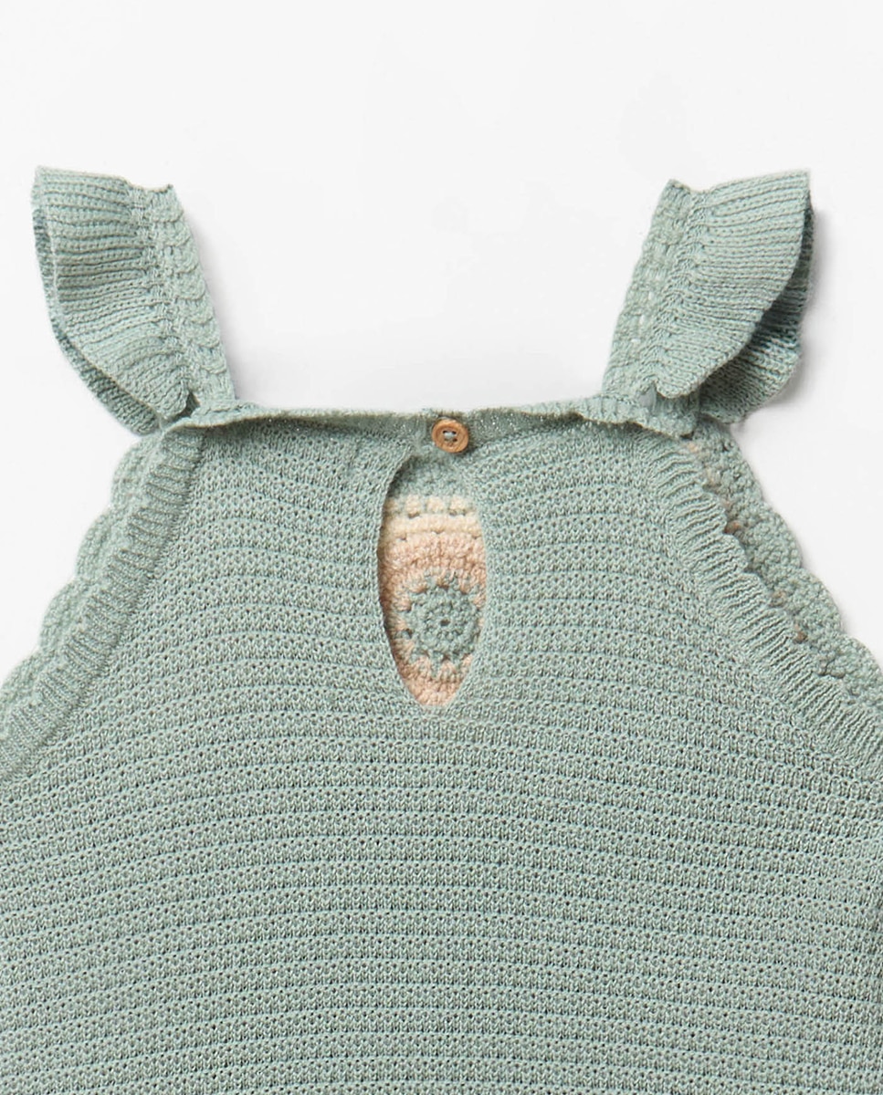 Macacão de Tricot com Peitilho Sfera Verde Pato-8