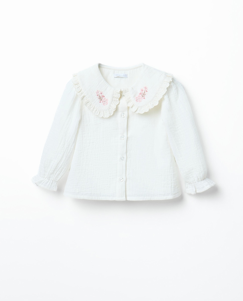 Imagem 0 de Blusa Ondulada com Gola Bebé