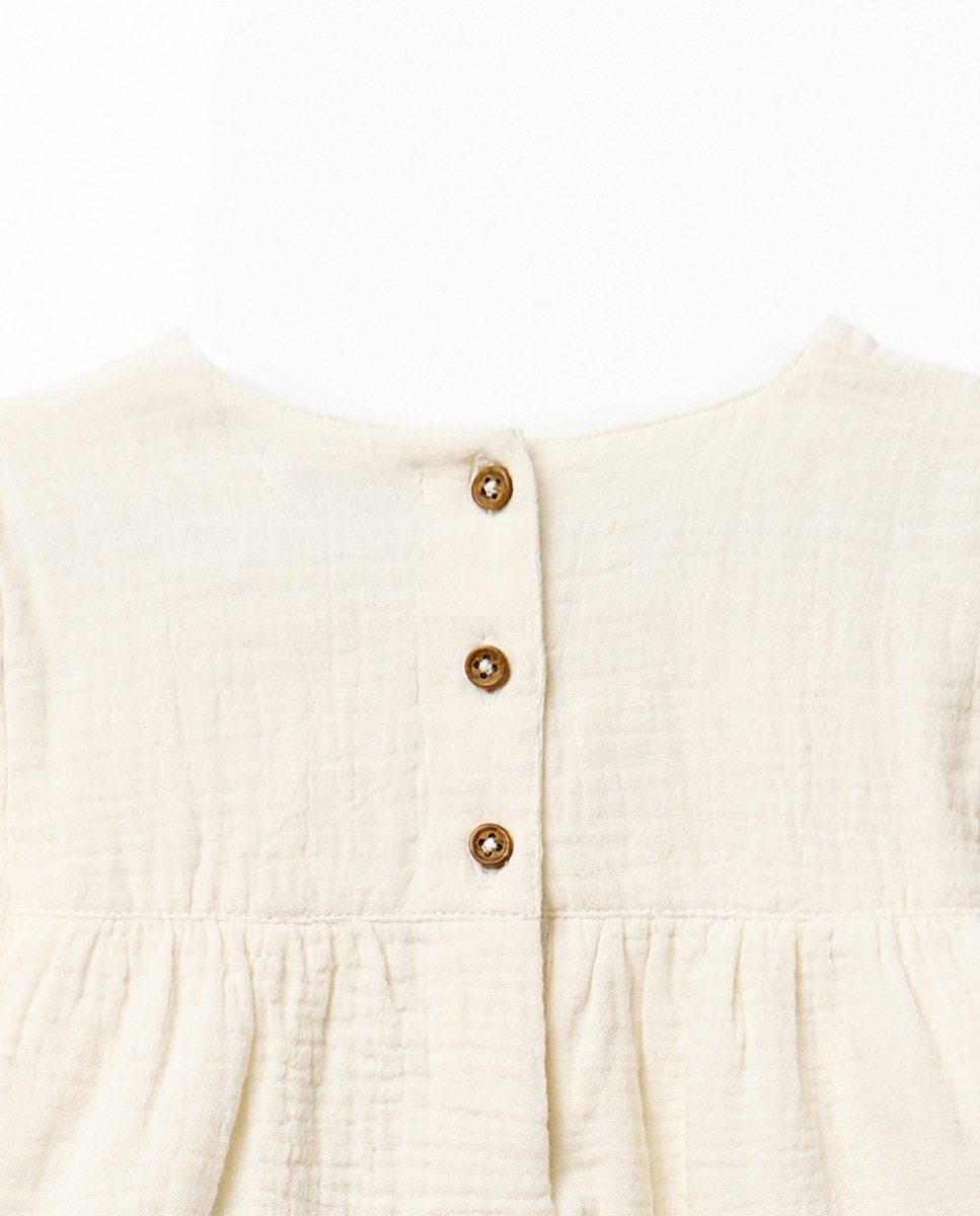 Blusa básico bambula bordado - Sfera - 120 Crudo 120 Crudo-3