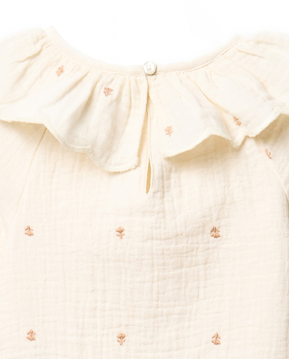 Blusa básico bambula bordado - Sfera - 120 Crudo 120 Crudo-3