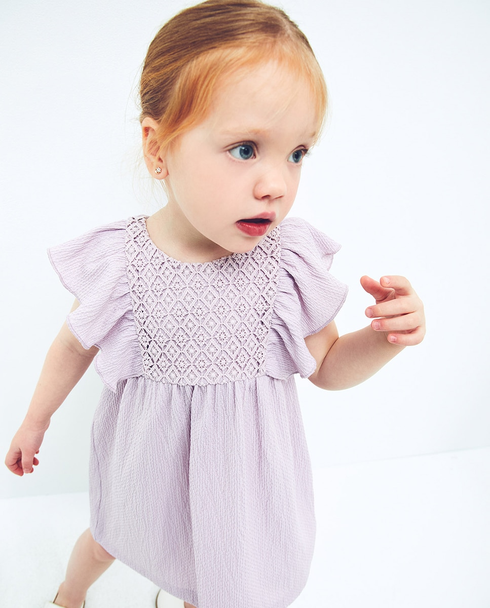 Vestido em Tecido Enrugado Sfera Lavanda-3