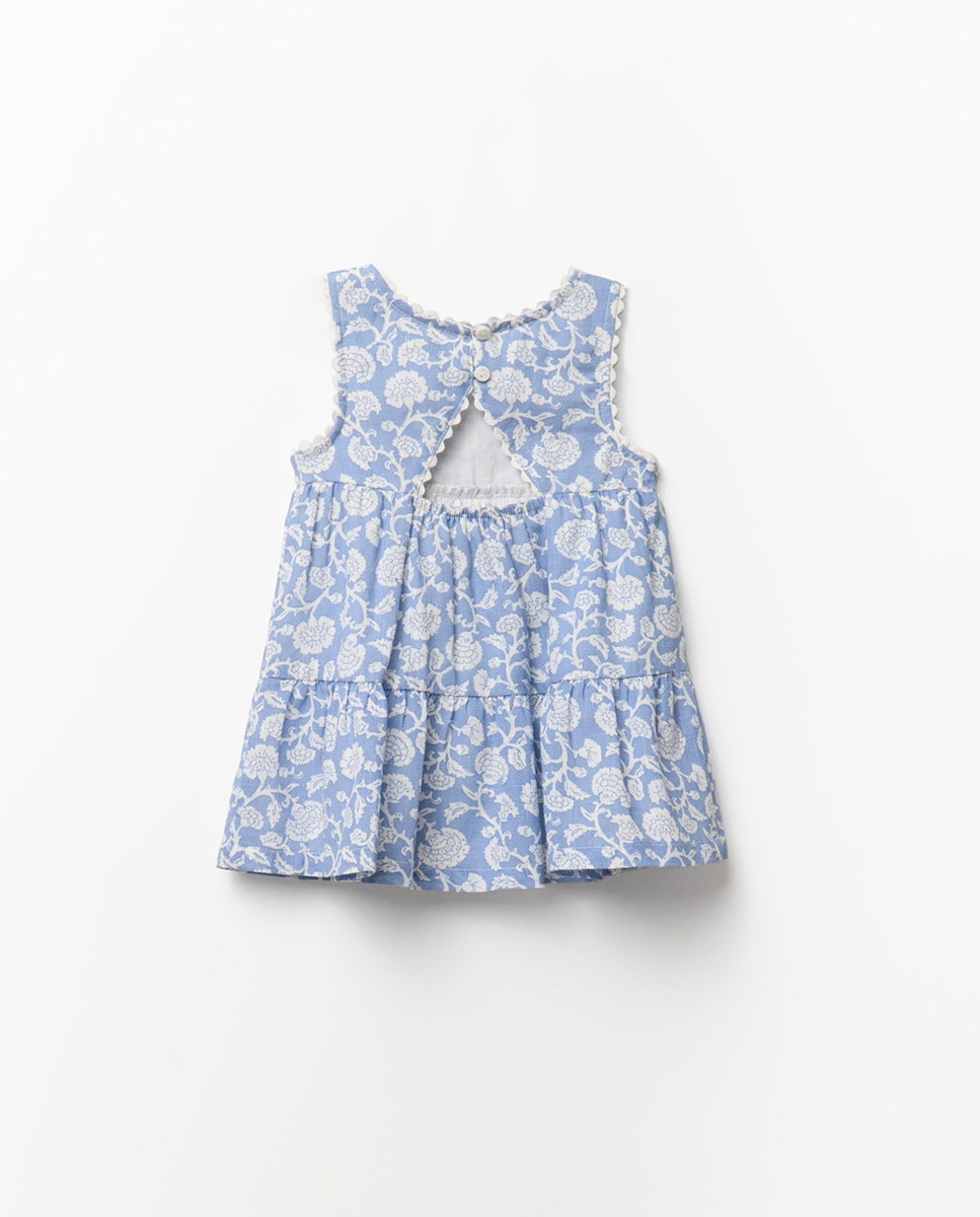 Vestido Estampado - Bicolor Sfera Azul-claro-3