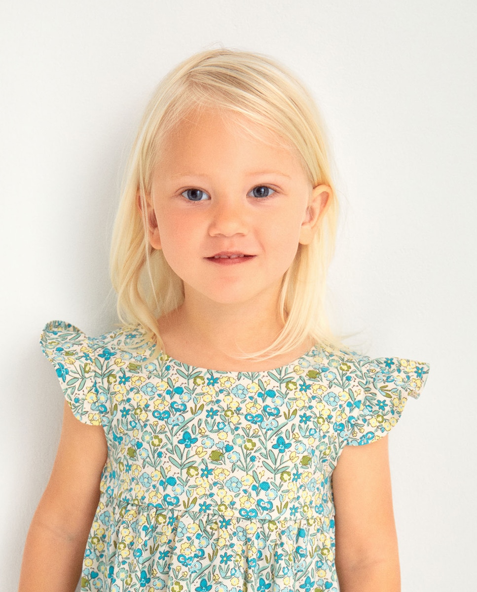 Vestido Piqué com Estampado Floral Sfera Cru-4