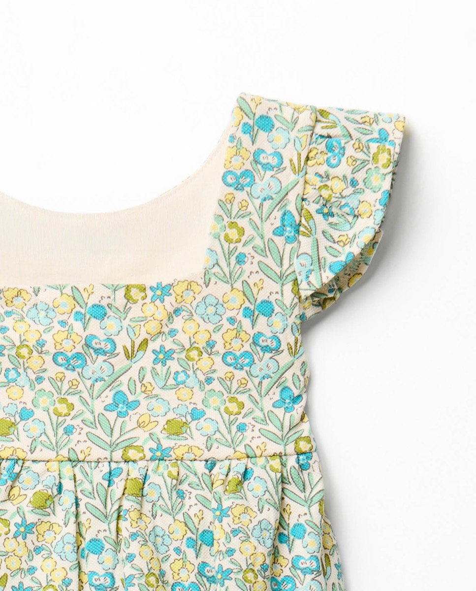Vestido Piqué com Estampado Floral Sfera Cru-8