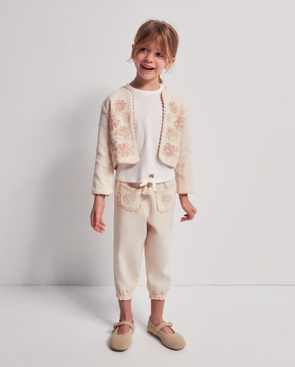 Kimono Ondulado com Bordados Sfera Cru-1
