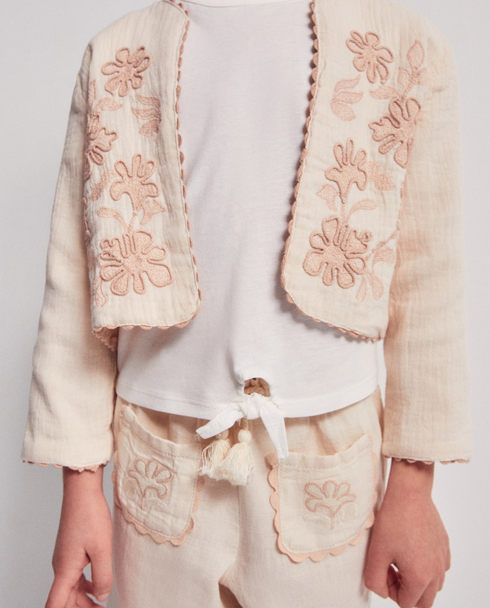 Kimono Ondulado com Bordados Sfera Cru-2