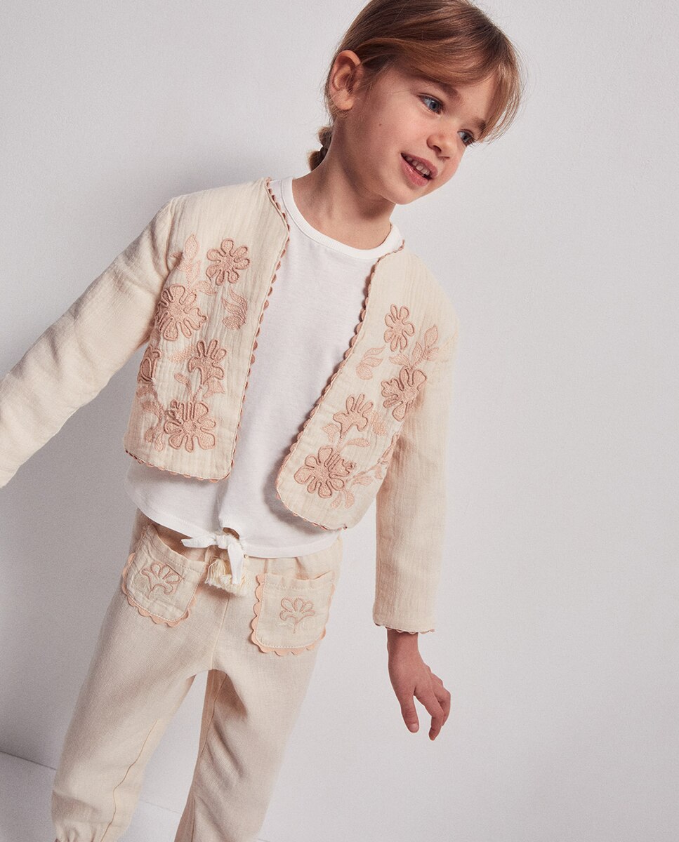 Kimono Ondulado com Bordados Sfera Cru-4