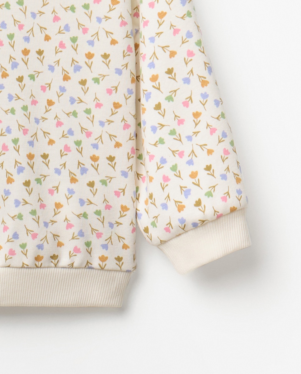 Sweatshirt com Estampado Floral Cru-6