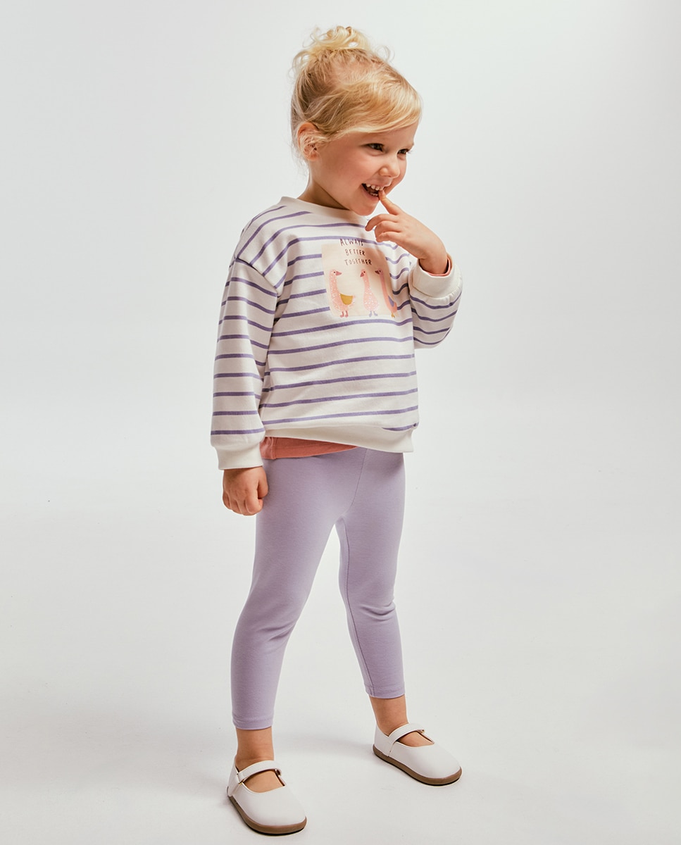 Sweatshirt às riscas Sfera Lilás-2