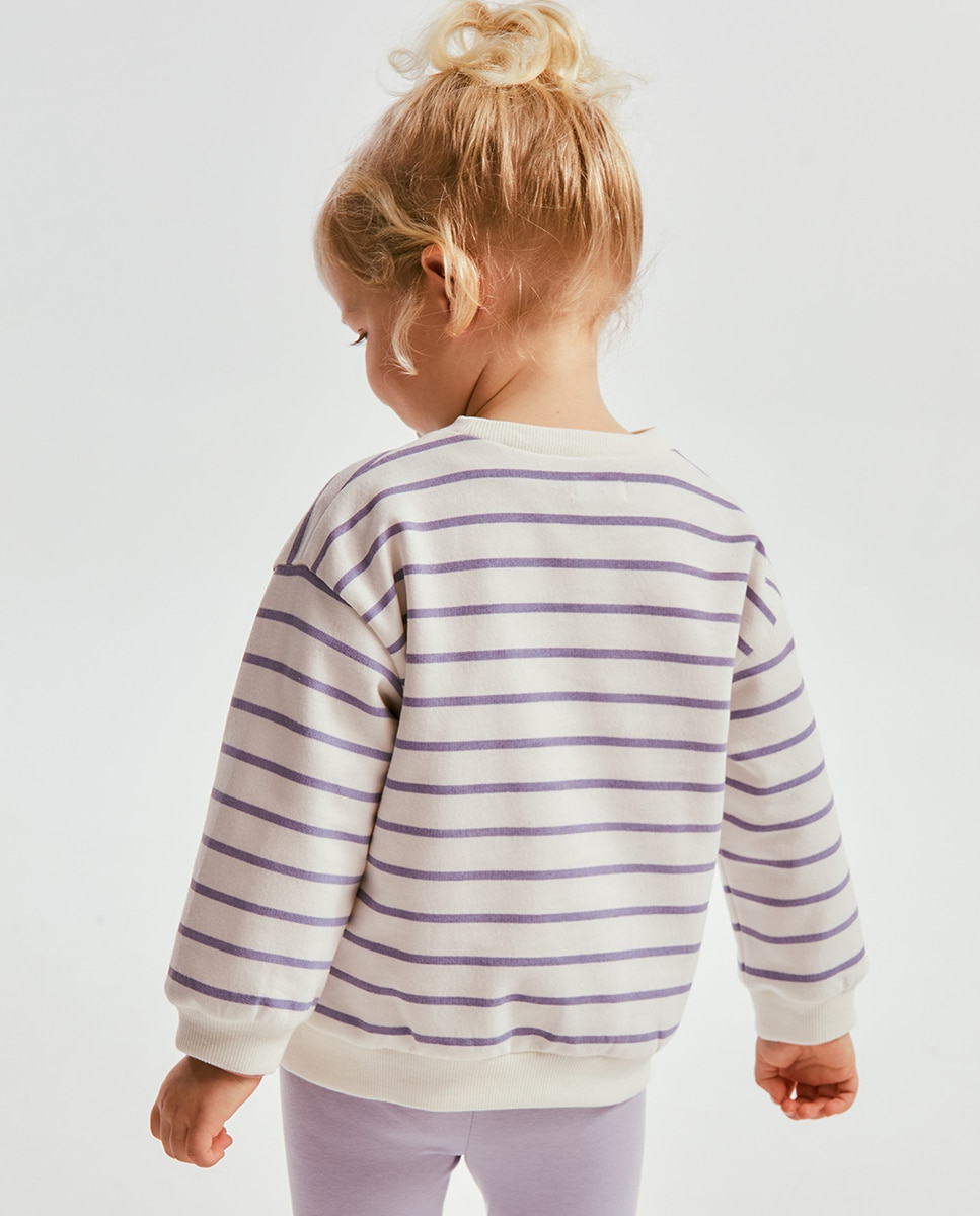 Sweatshirt às riscas Sfera Lilás-4