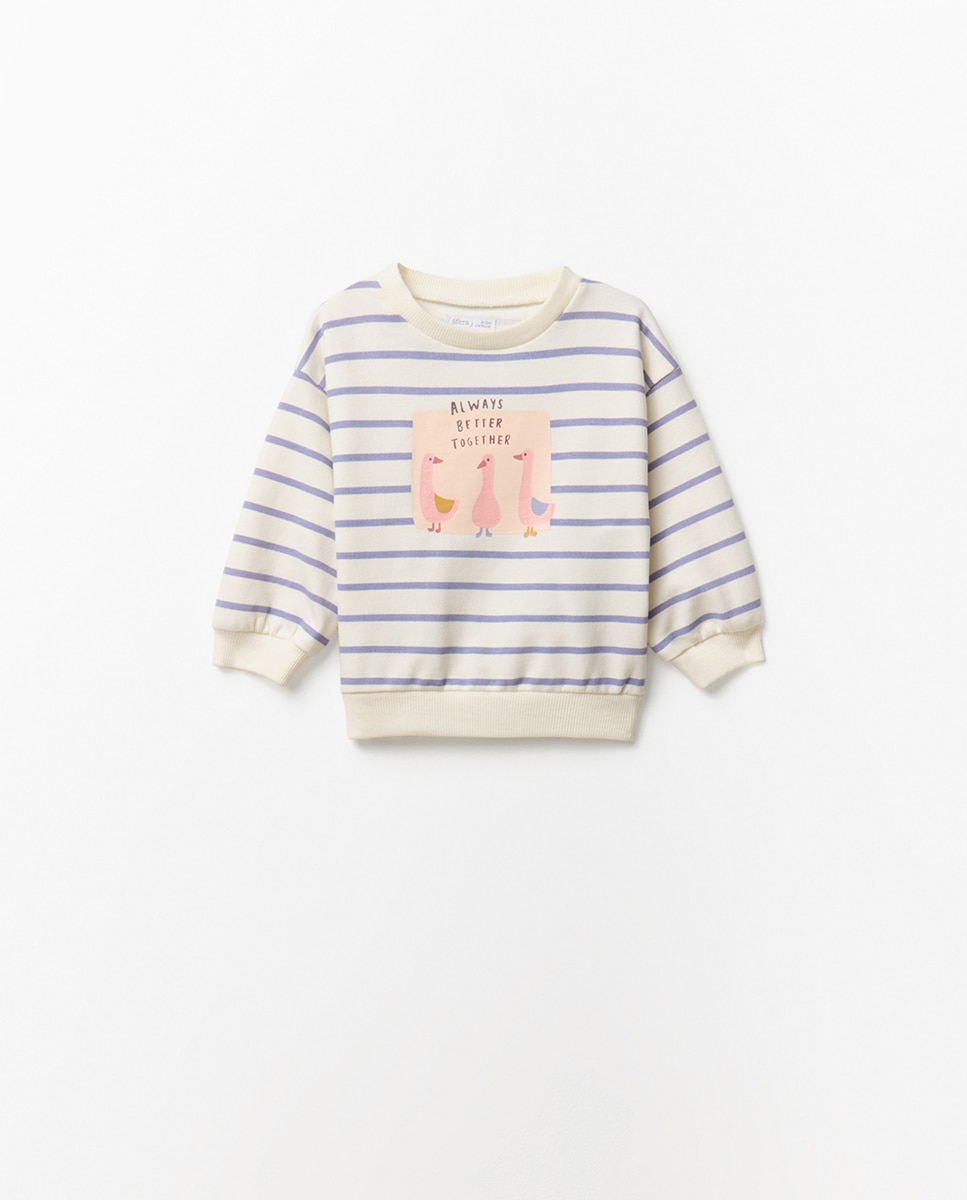 Sweatshirt às riscas Sfera Lilás-5