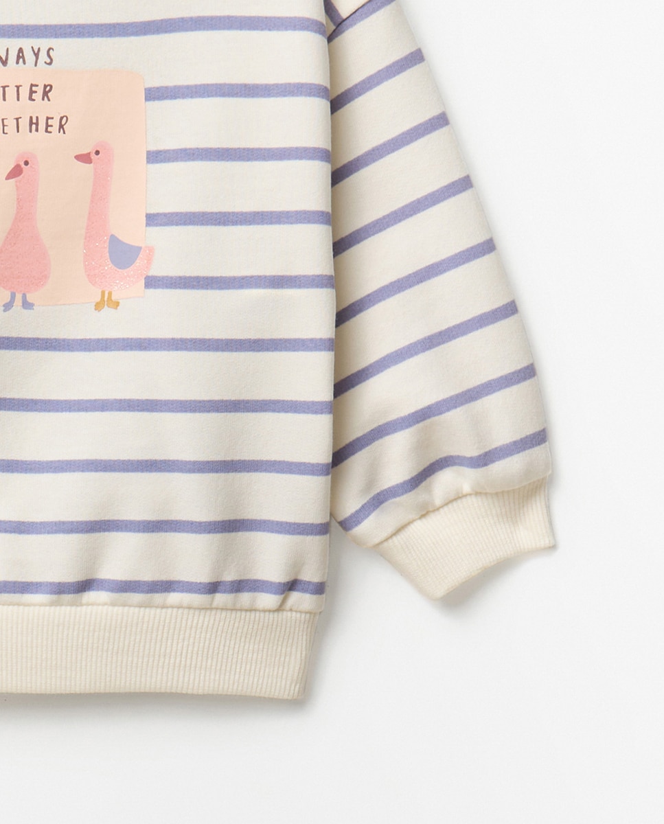Sweatshirt às riscas Sfera Lilás-7