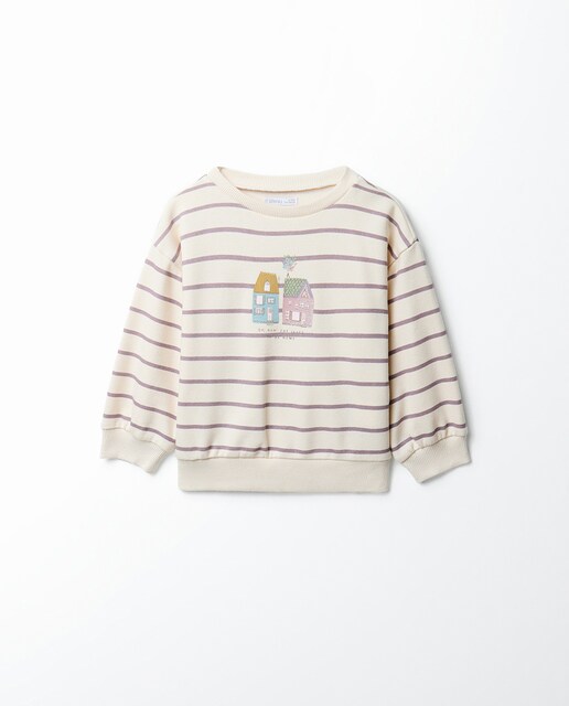 Imagen 0 de Sudadera basic rayas casitas