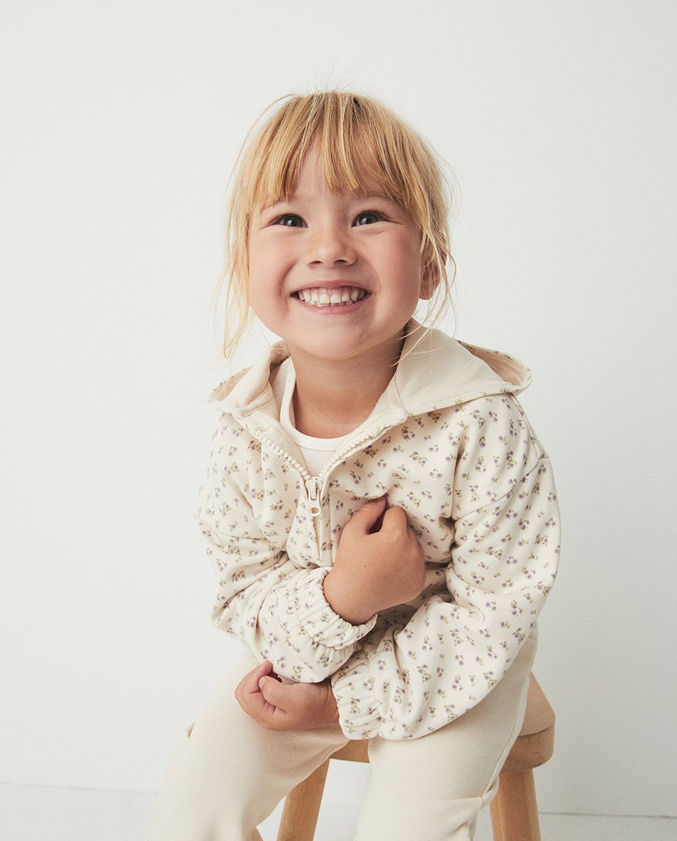 Sudadera basic capucha print - Sfera - 120 Crudo 120 Crudo-1