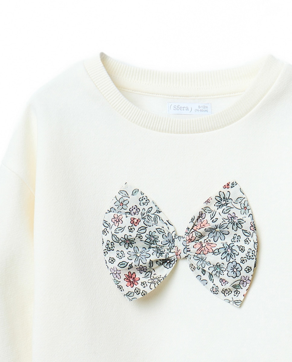 Sweatshirt com Laço Sfera 120 Cru-2