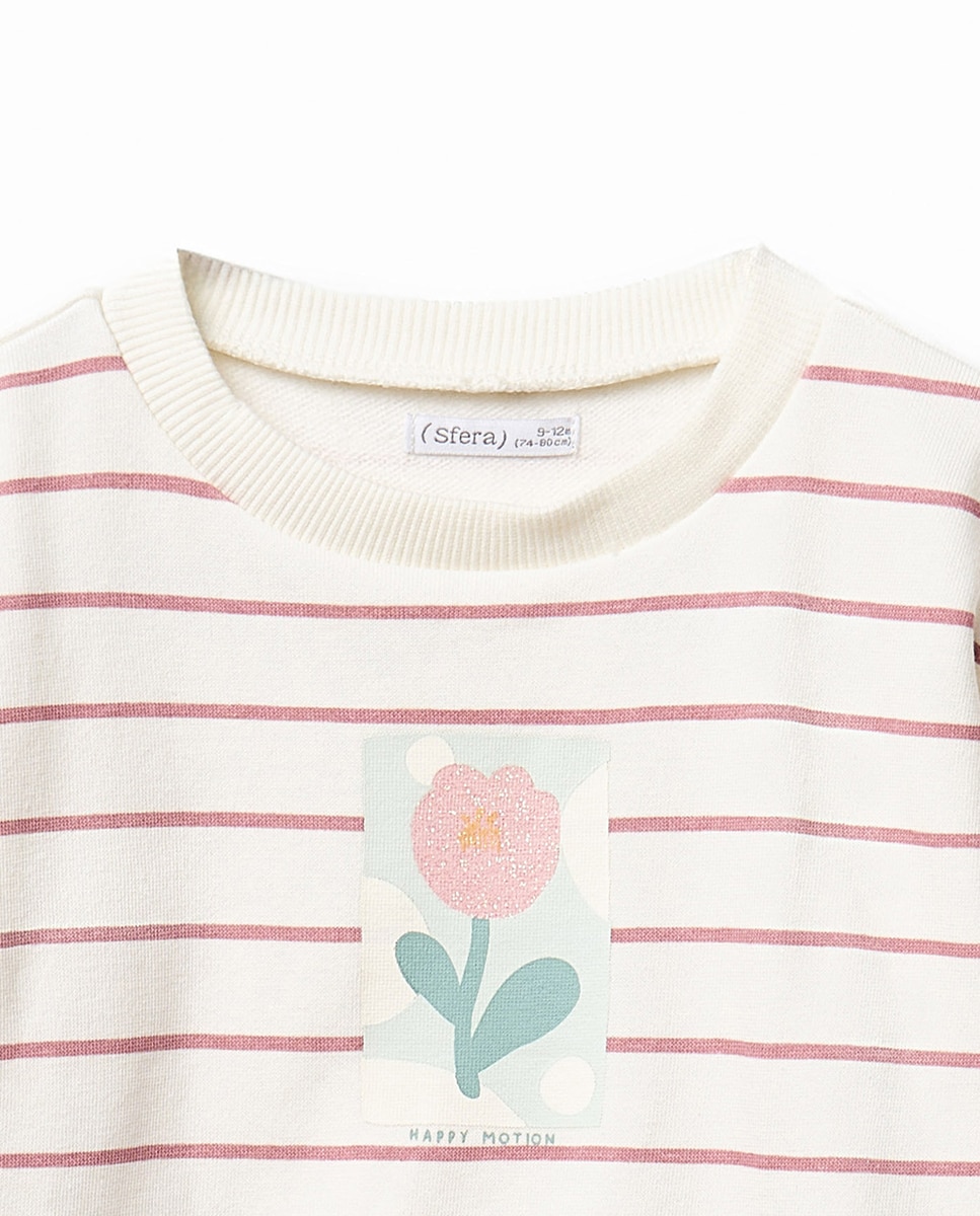 Imagen 2 de Sudadera rayas flor - Sfera - 120 Crudo 120 Crudo