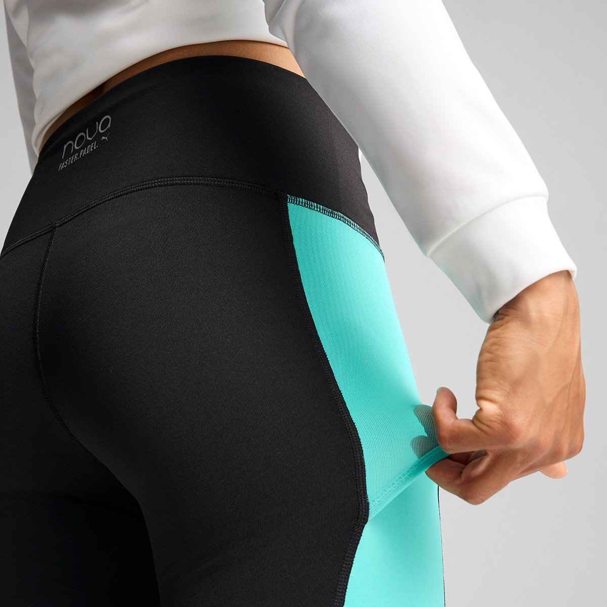 Calças de Padel Individual Padel 3/4 Tights Preto-4