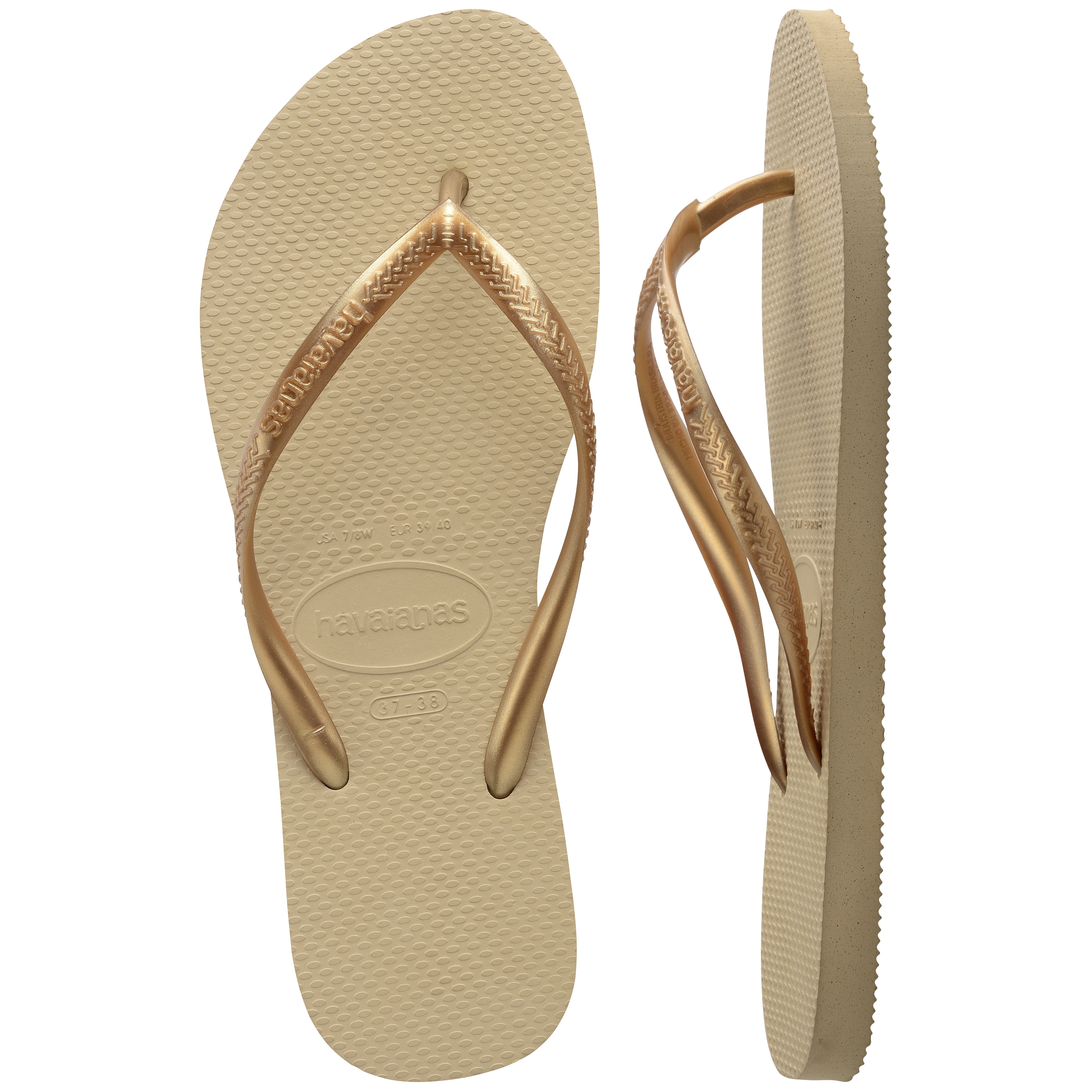 Chanclas de dedo de mujer Slim Havaianas - Dorado Dorado-4