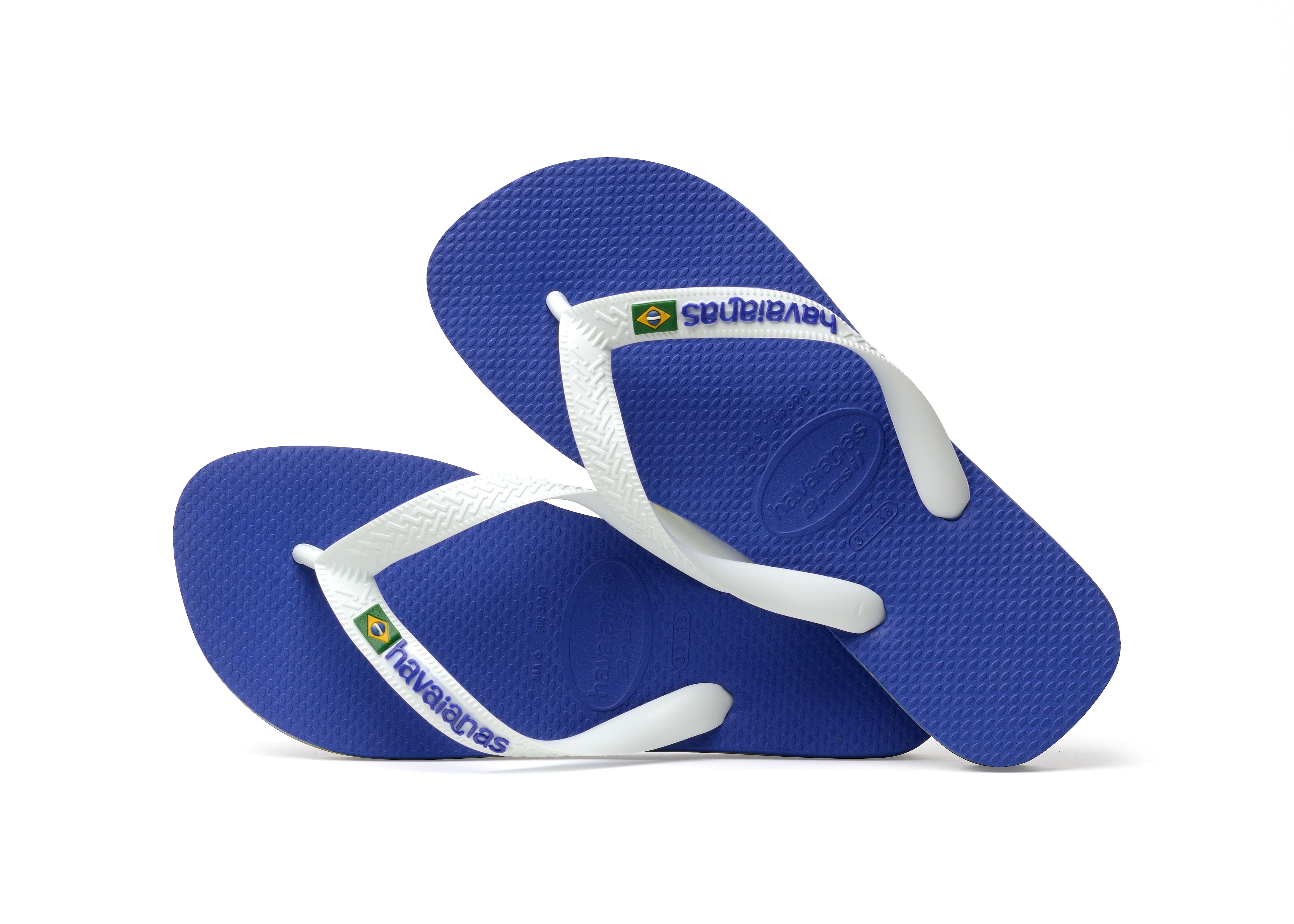 Chinelos unissexo Brasil Logo Azul / Branco-4