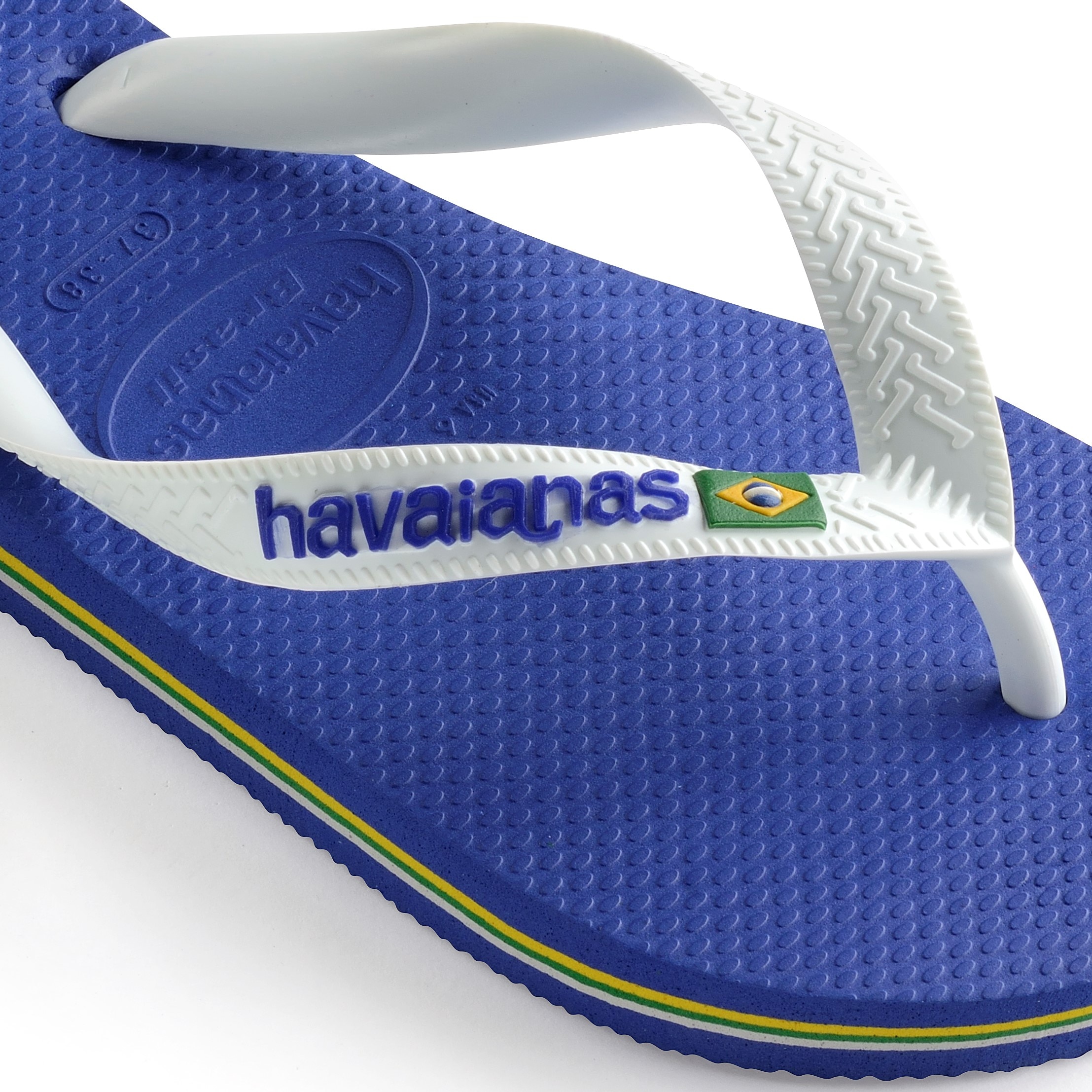 Chinelos unissexo Brasil Logo Azul / Branco-5