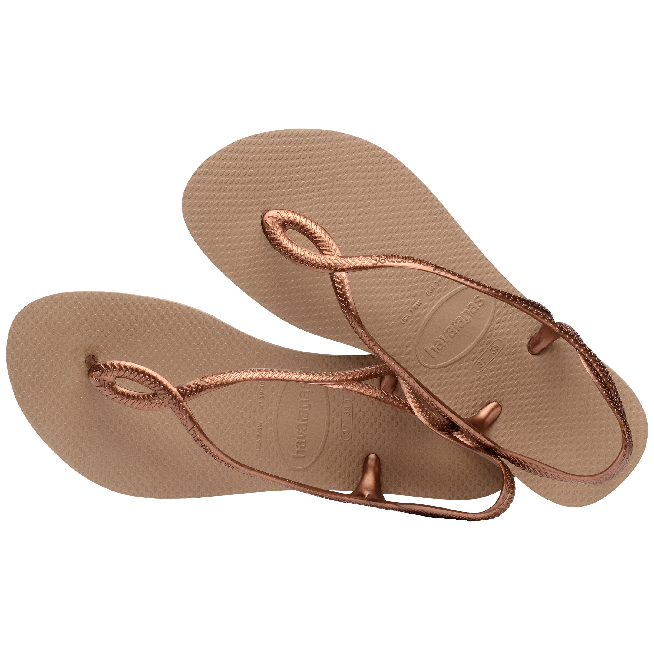 Sandalias de playa de niña Luna Havaianas - Dorado Dorado-4