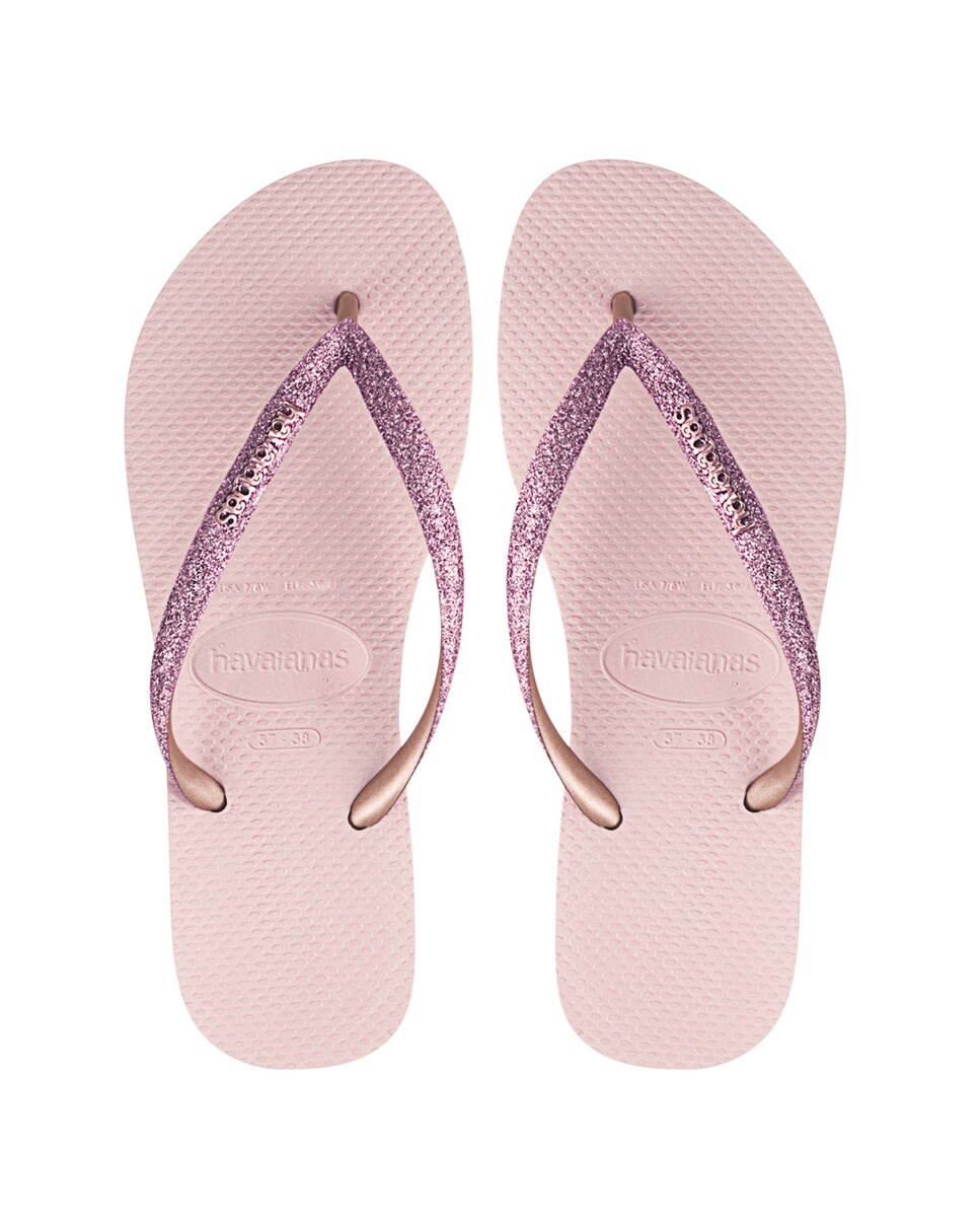 Chinelos Slim Glitter Rosa-3