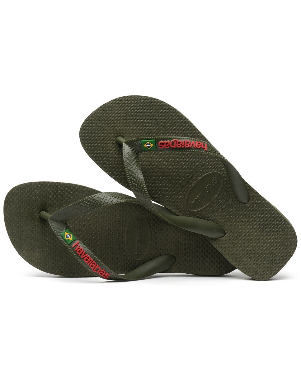 Chinelos unissexo Brasil Logo Verde-4
