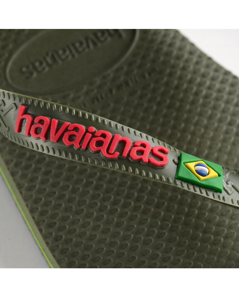 Chinelos unissexo Brasil Logo Verde-5