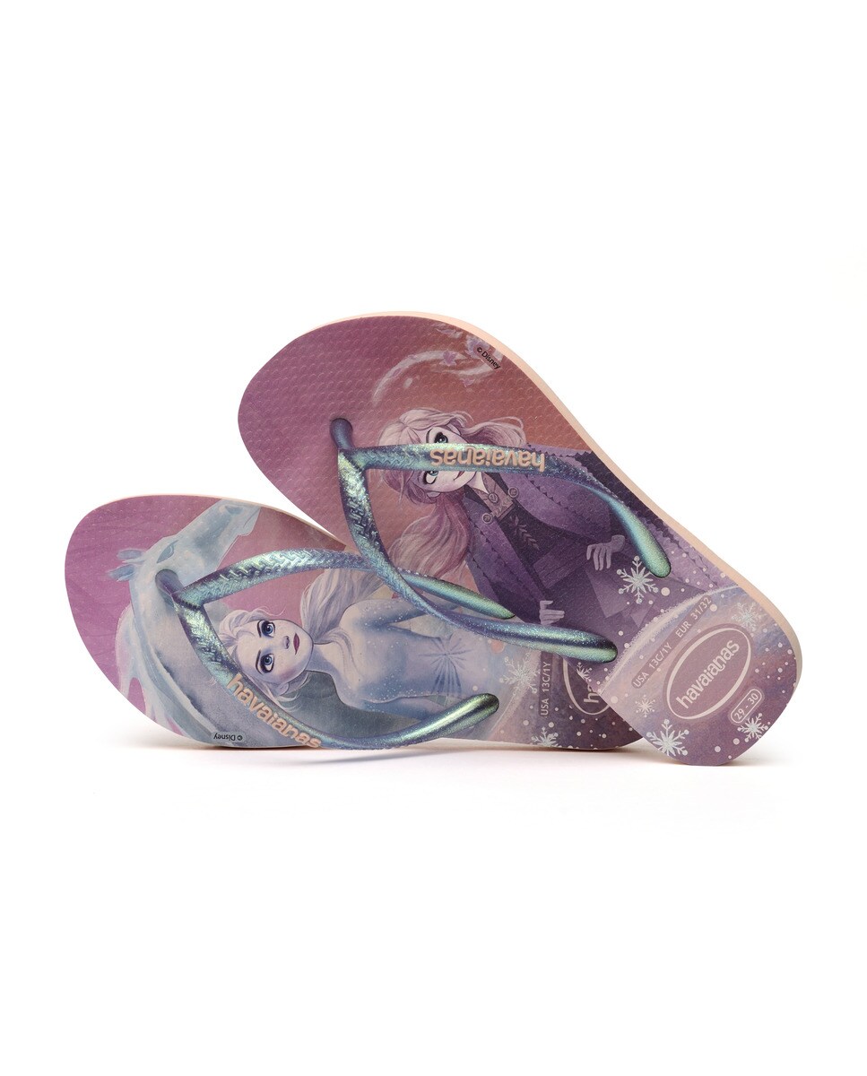 Chinelos de Dedo de Criança Kids Slim Frozen Rosa-4