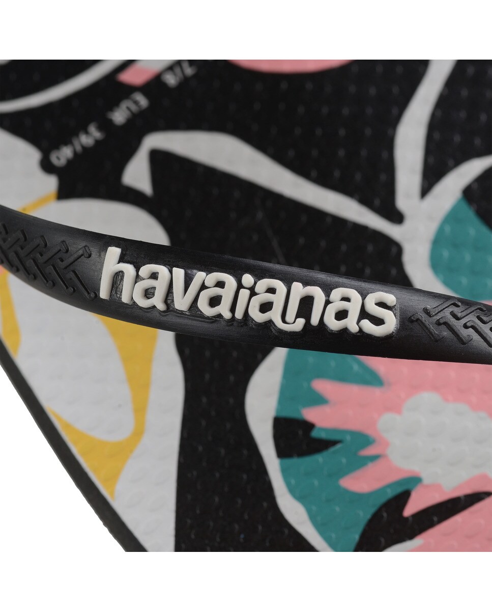 Chinelos de dedo Slim Floral Preto / Estampado-5